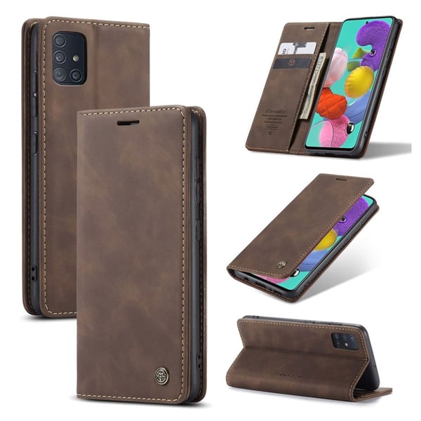 CaseMe Samsung Galaxy A51 Vintage Etui - Kaffe