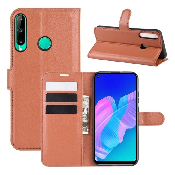 Klassisk Huawei P40 Lite E flip etui - Brun
