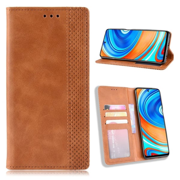Bofink Vintage Xiaomi Redmi Note 9S / Note 9 Pro / 9 Pro Max Etui - Brun