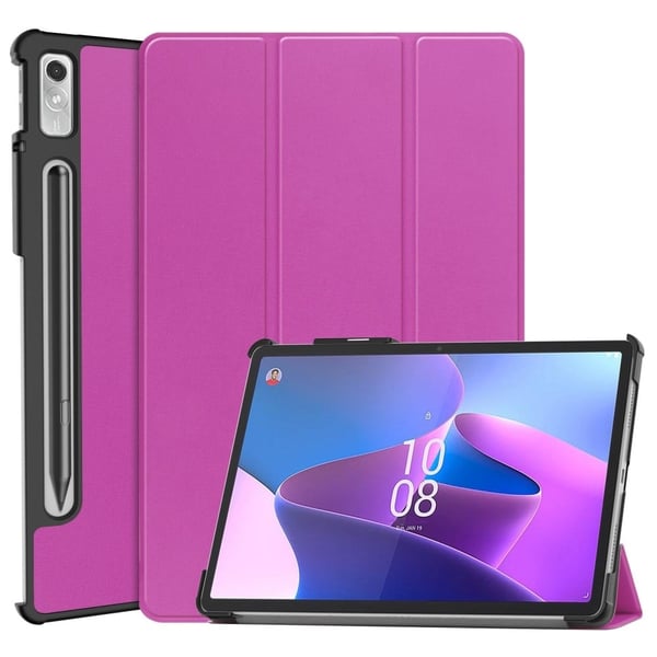 Tri-fold læderstativ-etui til Lenovo Tab P11 Pro (2. generation) - Lilla