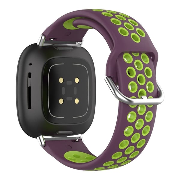Fitbit Sense 2 / Versa 4 dubbelfärgat klockarmband i silikon - Lila / Lime
