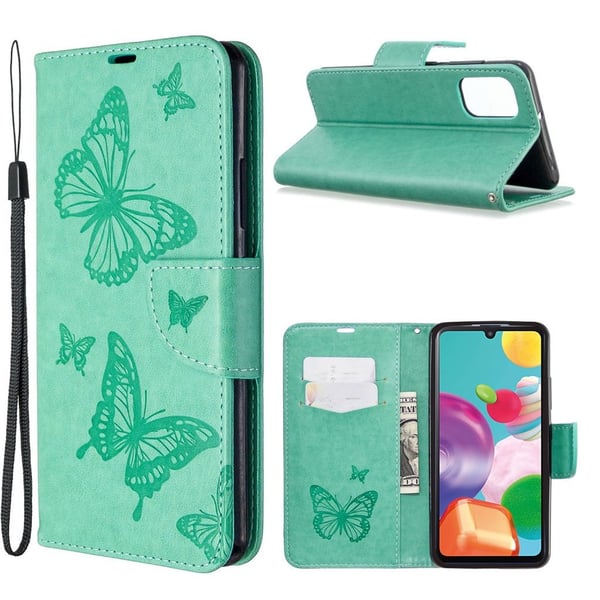 Butterfly Samsung Galaxy A41 veske - Grønn