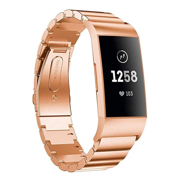 Fitbit Charge 3 klokkreim av metall - rose gull Fitbit Charge 3 klokkreim av metall - rose gull