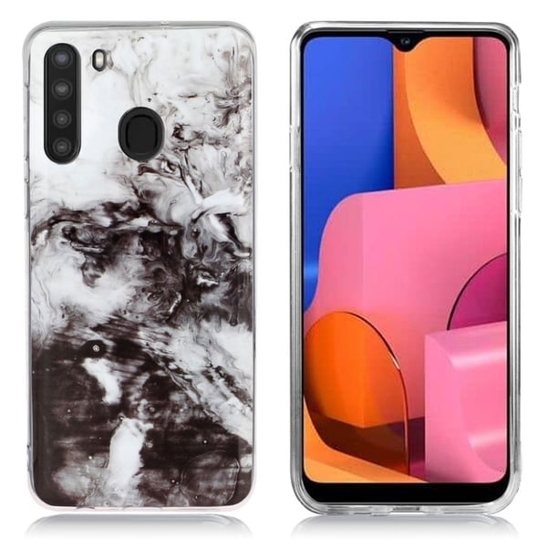 Marble Samsung Galaxy A21 kuoret - Harmaat ja Mustat Pilvet Marble Samsung Galaxy A21 kuoret - Harmaat ja Mustat Pilvet
