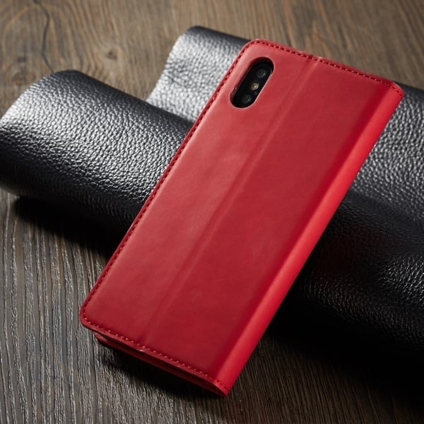 FORWENW iPhone XS læder flip cover - Rød