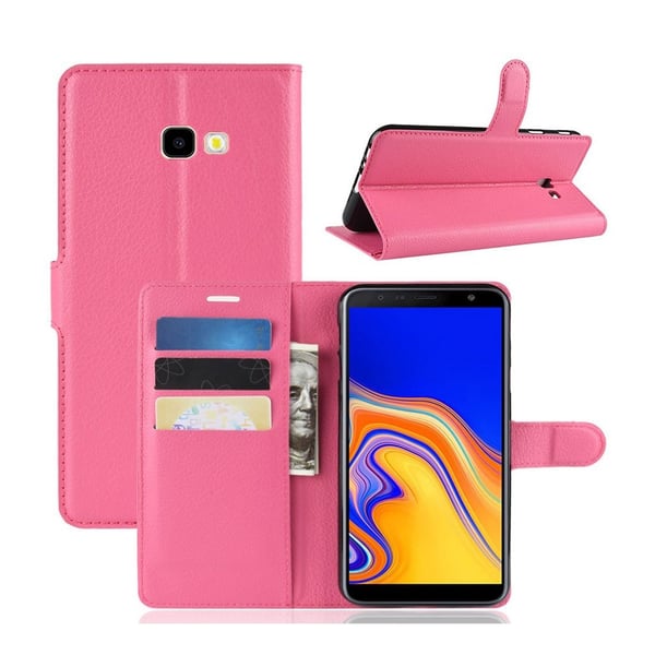 Samsung Galaxy J4 Plus (2018) litchi læder flip etui - Rose