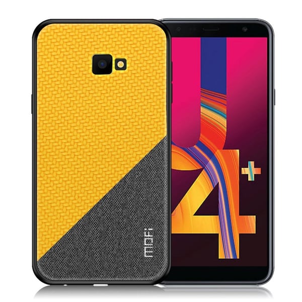 MOFI Samsung Galaxy J4 Plus (2018) honor series hybridfodral i läder - Gul MOFI Samsung Galaxy J4 Plus (2018) honor series hybridfodral i läder - Gul