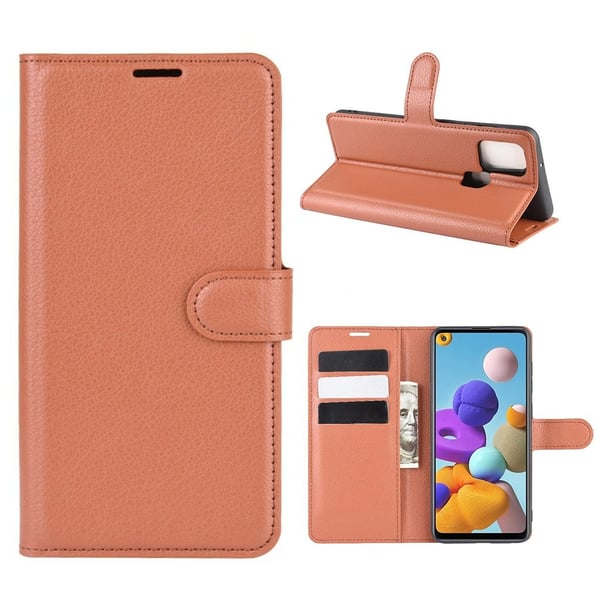 Classic Samsung Galaxy A21s flip etui - Brun