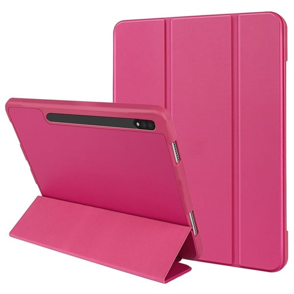 Samsung Galaxy Tab S8 Ultra flip-etui i skinn - Rose Samsung Galaxy Tab S8 Ultra flip-etui i skinn - Rose