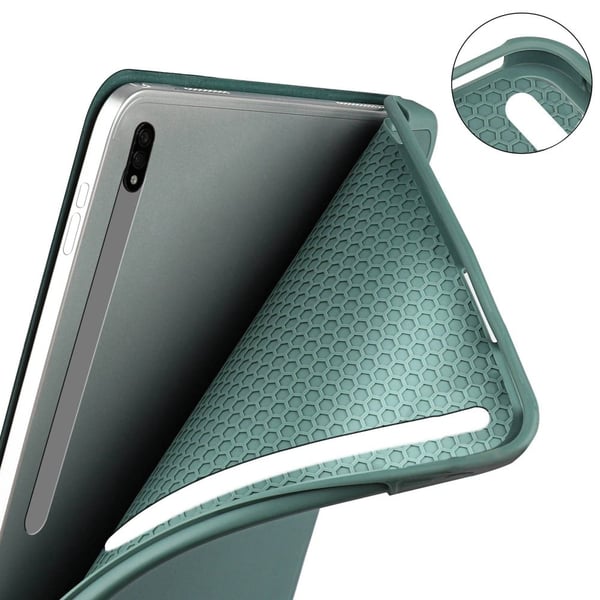 Samsung Galaxy Tab S8 Ultra flip-etui i skinn - Mørkeblå