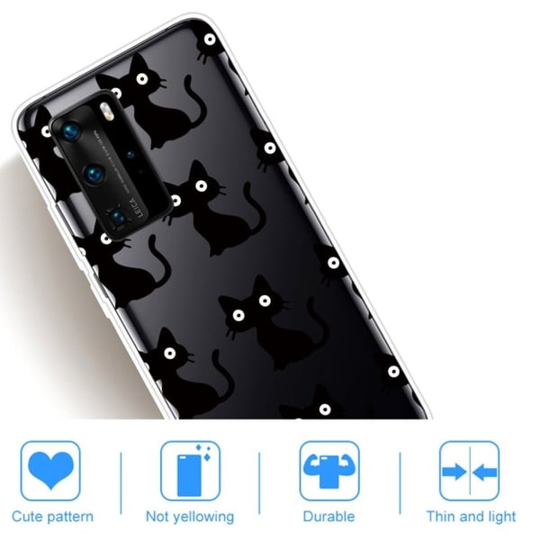 Deco Huawei P40 kuoret -Musta Kissa