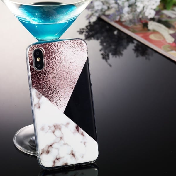 iPhone Xs Max Mykt Etui Med Marmormønster - Design I