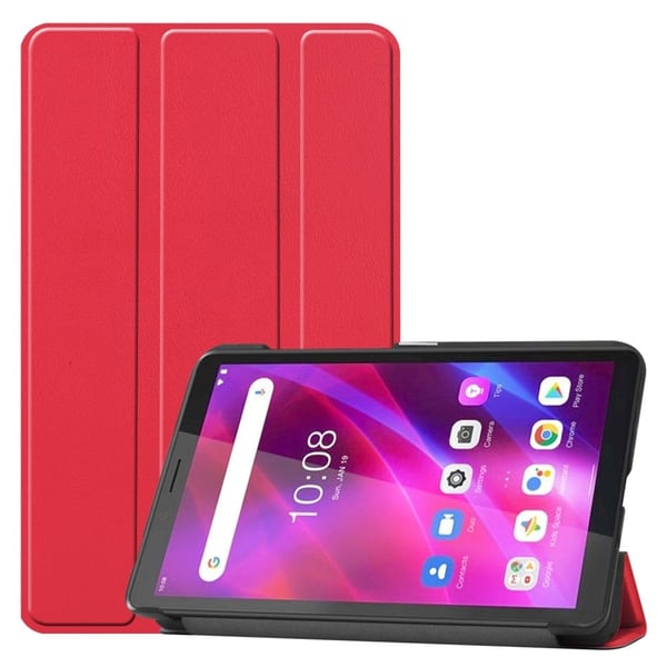 Tri-fold skinnstativveske for Lenovo Tab M7 (3. generasjon) - Rød Tri-fold skinnstativveske for Lenovo Tab M7 (3. generasjon) - Rød