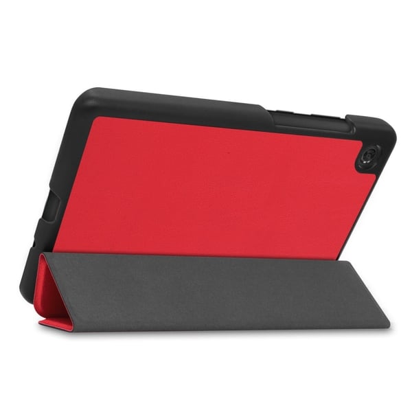 Tri-fold skinnstativveske for Lenovo Tab M7 (3. generasjon) - Rød