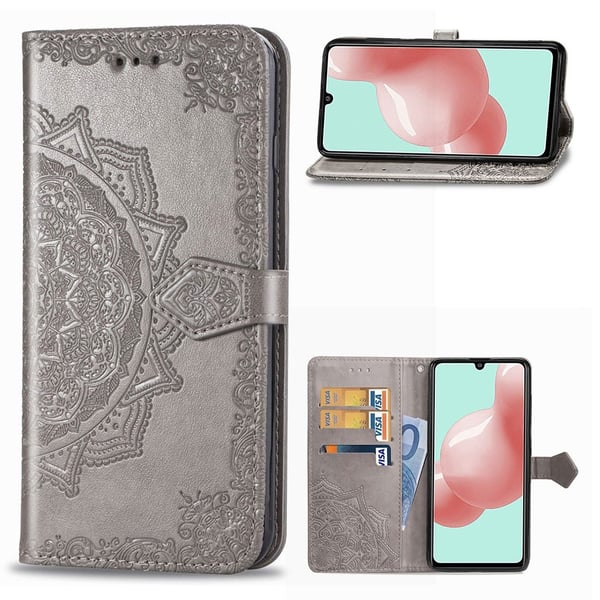 Mandala Samsung Galaxy A41 Flip etui - Grå