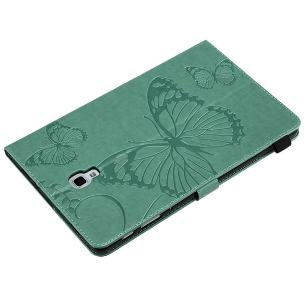 Samsung Galaxy Tab A 10.5 Sommerfugltrykk Skinnetui - Cyan