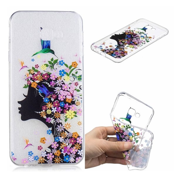 Samsung Galaxy J4 Plus (2018) mönstrat mjukt fodral - Blommig Flicka Samsung Galaxy J4 Plus (2018) mönstrat mjukt fodral - Blommig Flicka