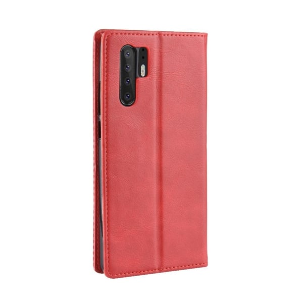 Huawei P30 Pro vintage stil læder flip etui - Rød