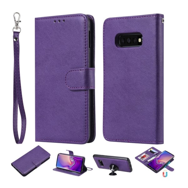 Samsung Galaxy s10 e Skinnetui Med Avtagbar Stropp - Lilla