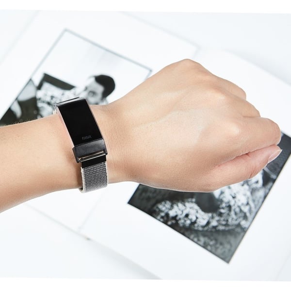 Fitbit Charge 3 fashion buckle kello vaihtoranneke - Harmaa