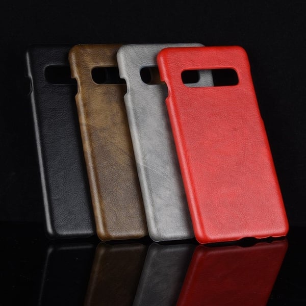 Samsung Galaxy s10 Plus Litchi Skinnetui - Svart