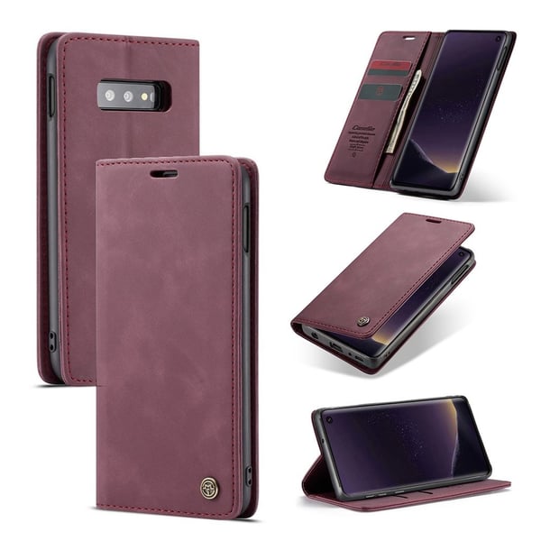Caseme Samsung Galaxy s10 e Støtabsorberende Skinnetui Med Deksel - Rød