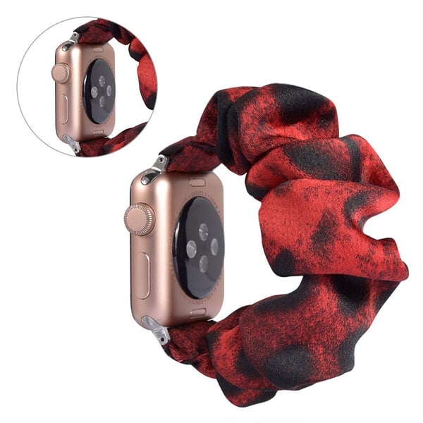 Apple Watch Series 5 40 mm klokkerem med kult tøymønster - Rød Leopard