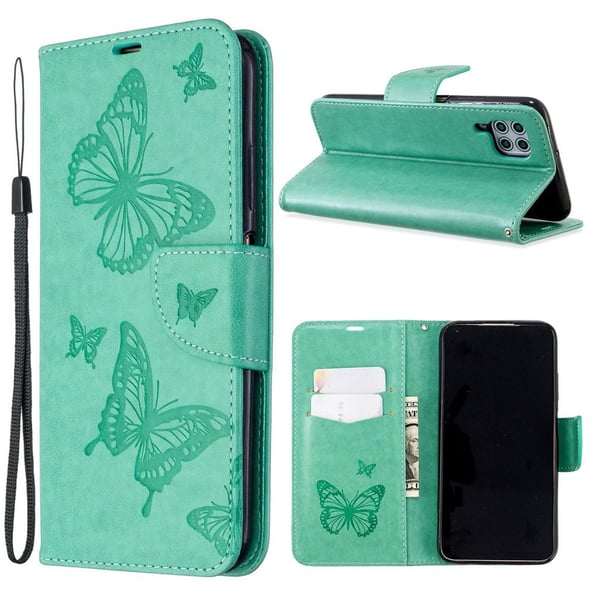 Butterfly Huawei P40 Lite / Nova 6 SE Etui - Grøn