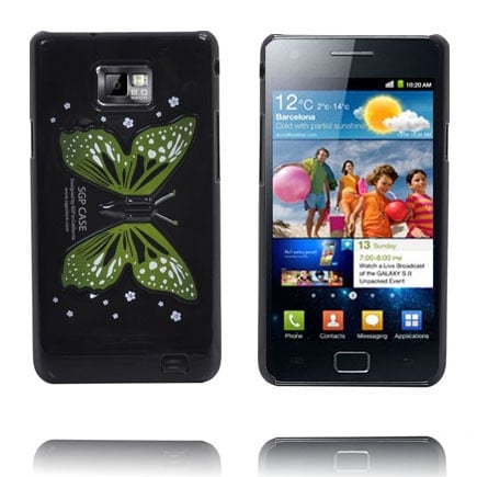 Butterfly Wings - Foldbar Holder (Sort) Samsung Galaxy S2 Cover