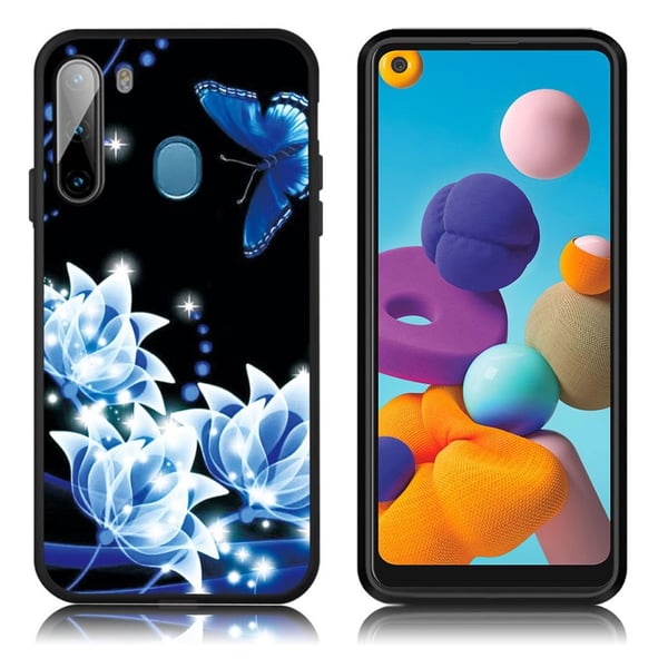 Imagine Samsung Galaxy A21 kuoret - Valkoiset Kukka