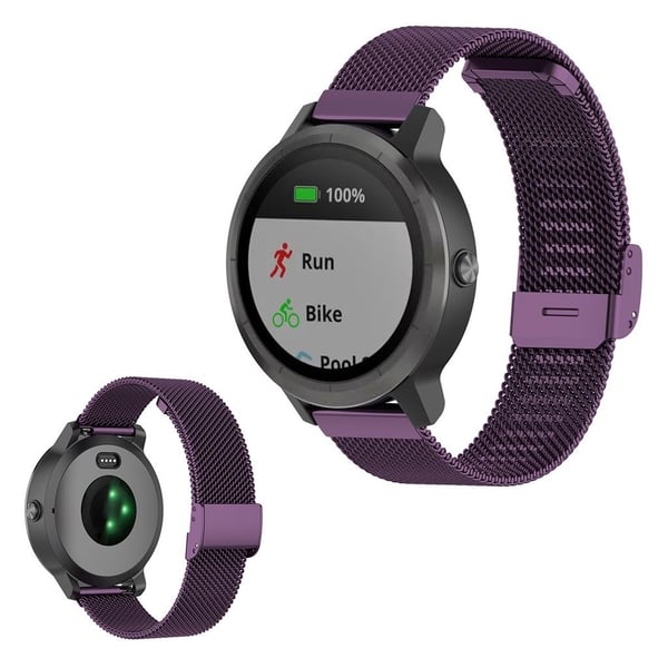 Garmin Vivoactive 3 / Venu / Vivomove 3 / Forerunner 245 / 645 flekkfritt stålarmbånd - Lilla