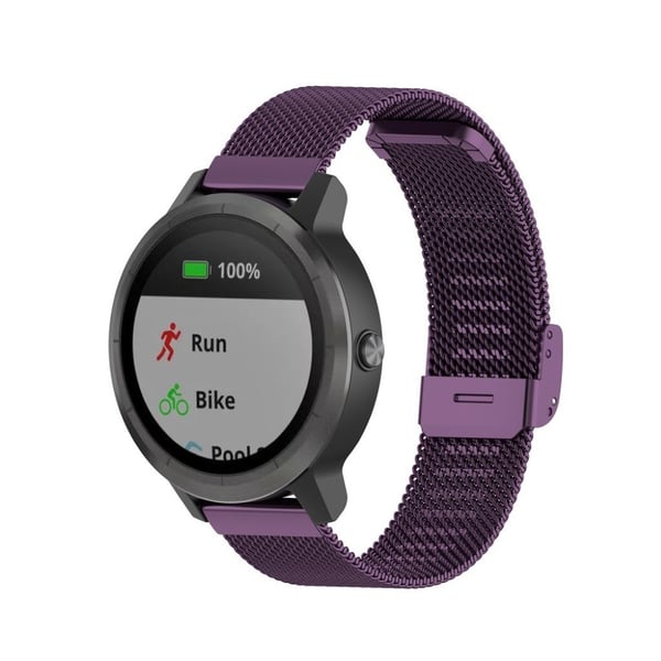 Garmin Vivoactive 3 / Venu / Vivomove 3 / Forerunner 245 / 645 flekkfritt stålarmbånd - Lilla