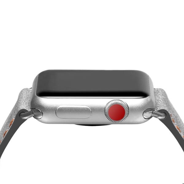 Apple Watch Series 5 44 mm kule klokkerem i ekte skinn - Grå
