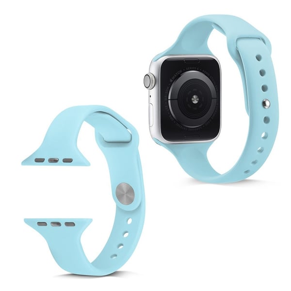 Apple Watch Series 5 40 mm smalt silikonarmbånd - Babyblå