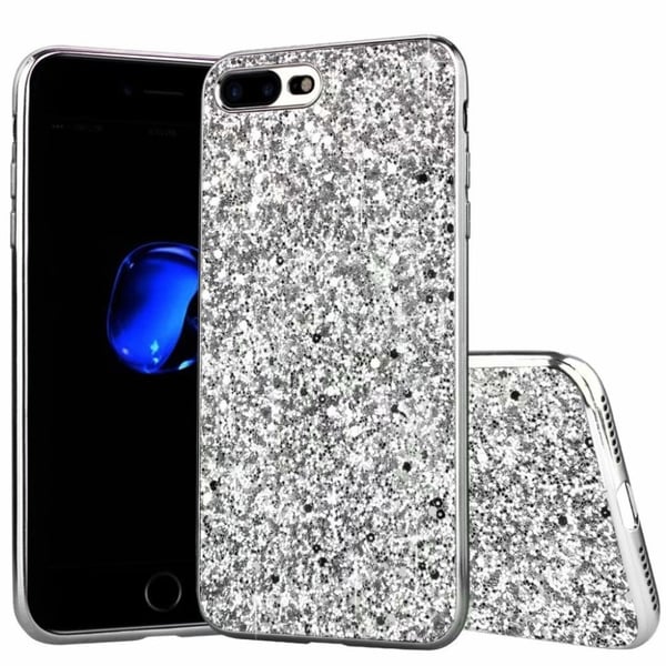Glitter iPhone SE 2020 skal - Silver/Grå