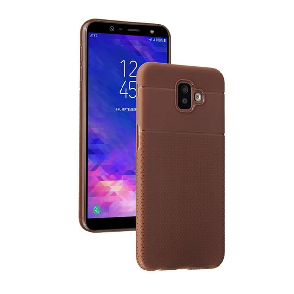 Samsung Galaxy J6 Plus (2018) mjukt fodral med triangelmönster - Brun Samsung Galaxy J6 Plus (2018) mjukt fodral med triangelmönster - Brun