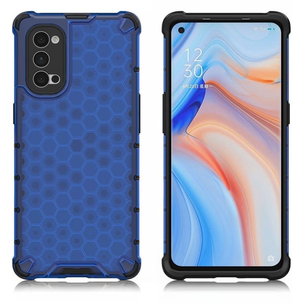 Bofink Honeycomb Oppo Reno4 Pro 5G deksel - Blå