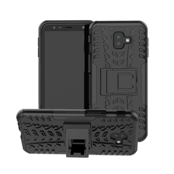 Samsung Galaxy J6 Plus (2018) kombinationsfodral med däckmönster - Helsvart Samsung Galaxy J6 Plus (2018) kombinationsfodral med däckmönster - Helsvart