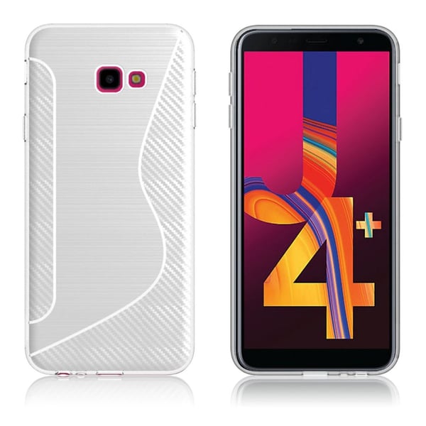 Samsung Galaxy J4 Plus (2018) S-formad kolfiberstruktur - Vit Samsung Galaxy J4 Plus (2018) S-formad kolfiberstruktur - Vit