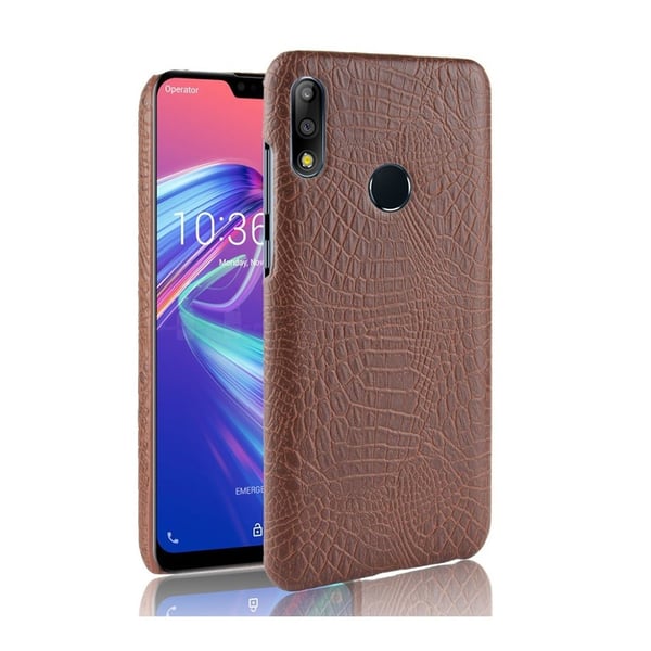 Asus ZenFone Max Pro (M2) krokotiili pintainen nahkainen suojakotelo - Ruskea