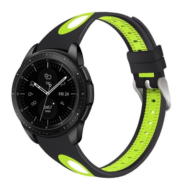 Samsung Galaxy Watch (46mm) joustava silikoni kellon hihna - Musta / Vihreä