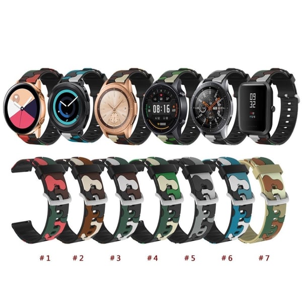 Huawei Watch GT / GT 2e / GT 2 46 mm kamuflasje silikonklokkebånd - Rød / Grønn Kamuflasje