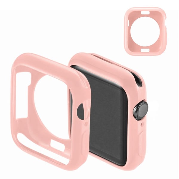 Apple Watch Series 5 44 mm enkelt silikonetui - Rosa