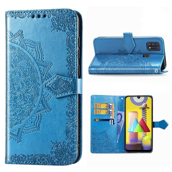 Mandala Samsung Galaxy M31 kotelot - Sininen Mandala Samsung Galaxy M31 kotelot - Sininen