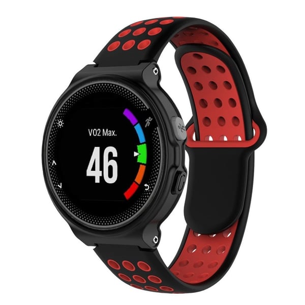 Garmin Forerunner to farvet silikone urrem - Sort / Rød