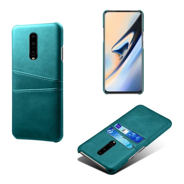 OnePlus 7 Pro dobbelt kortholder læder etui - Babyblå OnePlus 7 Pro dobbelt kortholder læder etui - Babyblå