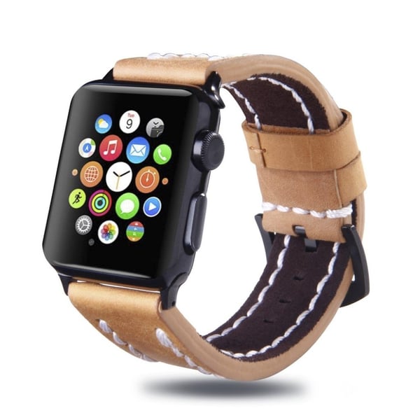 Apple Watch Series 4 44mm Klokkereim I Ekte Okseskinnn - Brun