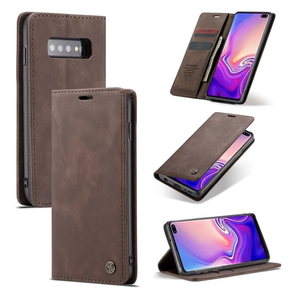 Caseme Samsung Galaxy s10 Støtabsorberende Skinnetui Med Deksel - Mokka Caseme Samsung Galaxy s10 Støtabsorberende Skinnetui Med Deksel - Mokka