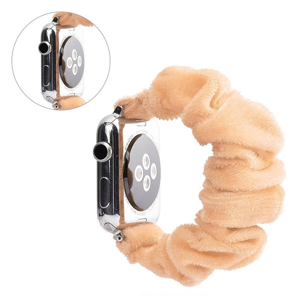 Apple Watch Series 5 44 mm mønsterklokkebånd i tøy - Lys Gul