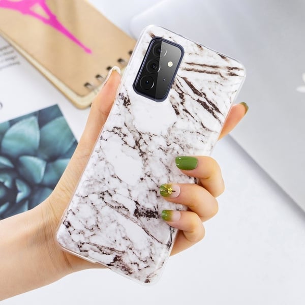 Marble Samsung Galaxy A72 5G Etui - Grå Klinkekule